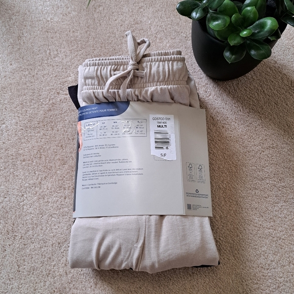 New! Natori Lounge Pants Size Small Beige Black PJ Pants Casual Neutral Relaxed - Picture 2 of 12